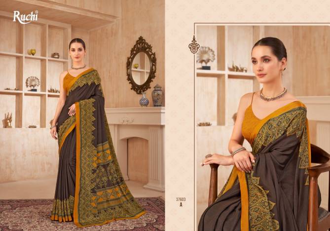 Vivanta Silk 38 By Ruchi Silk Crepe Printed Sarees Wholesale Shop In Surat